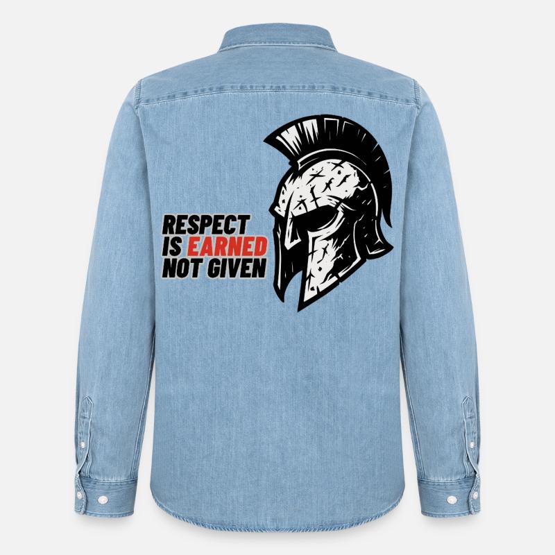 Respect Is earned not given – Spartanerhelm - Männer Jeanshemd Organic von Stanley/Stella - verwaschenes Hellblau