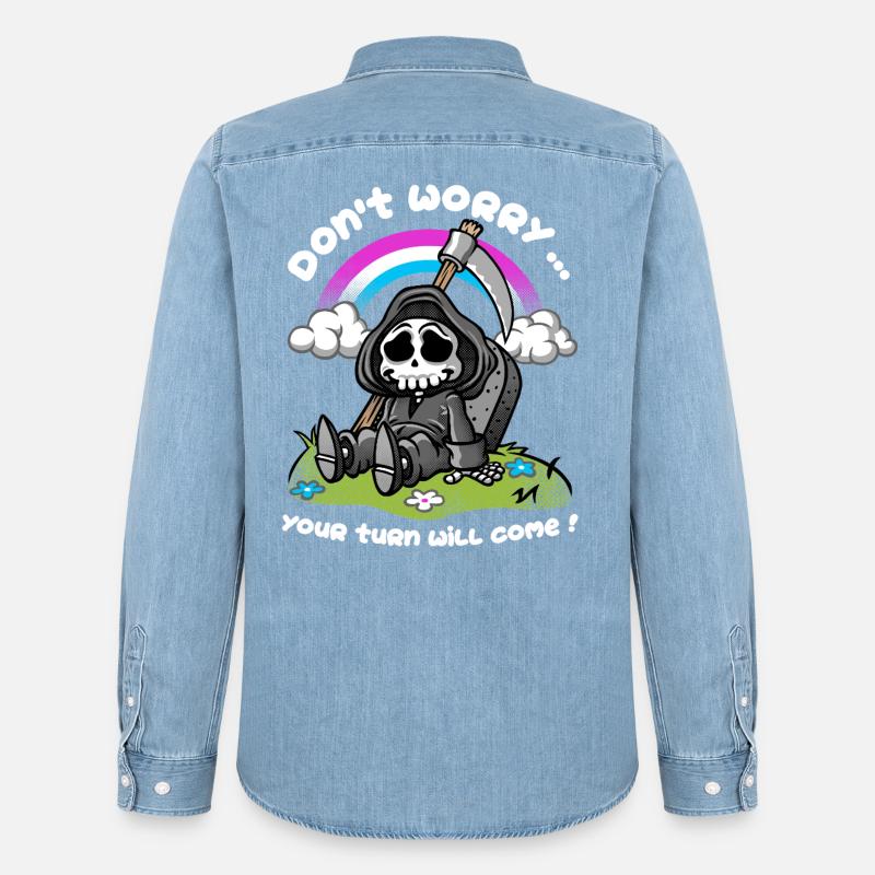 Der Sarkasmus des Todes - Männer Jeanshemd Organic von Stanley/Stella - verwaschenes Hellblau
