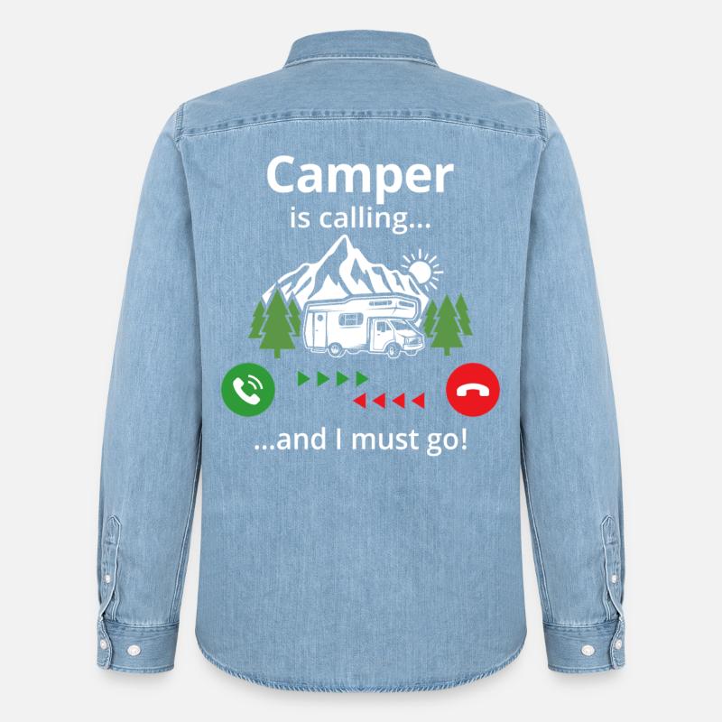 Il camper chiama... E devo andare - Camicia in denim Stanley/Stella - azzurro chiaro slavato