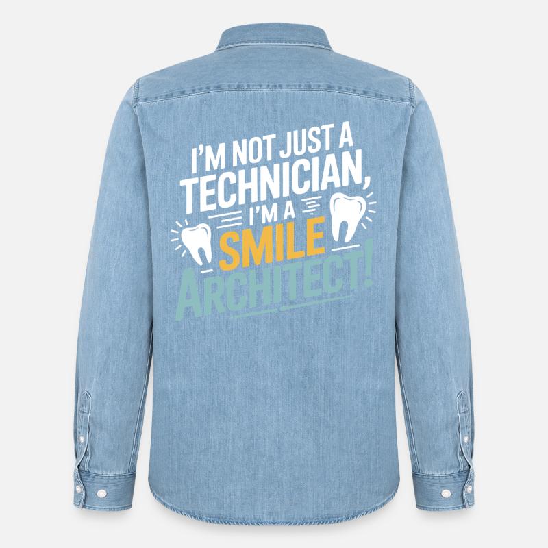 Zahntechniker Einzelkrone - Männer Jeanshemd Organic von Stanley/Stella - verwaschenes Hellblau