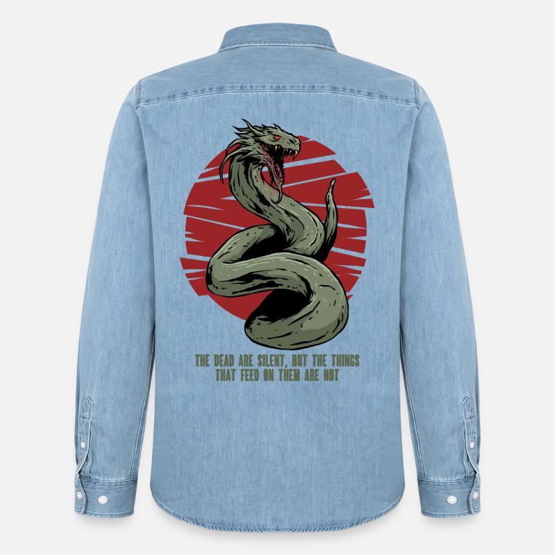 Basilisk Mythological Creatures - Men’s Organic Denim Shirt by Stanley/Stella - light wash