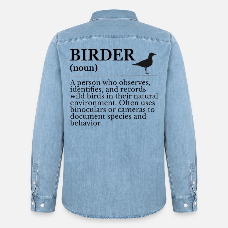 Birder Definition - Vogelbeobachter - Männer Jeanshemd Organic von Stanley/Stella - verwaschenes Hellblau