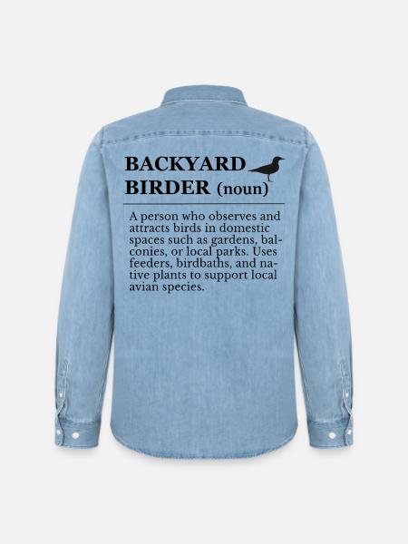 Bird watching in the garden - Men’s Organic Denim Shirt by Stanley/Stella - light wash