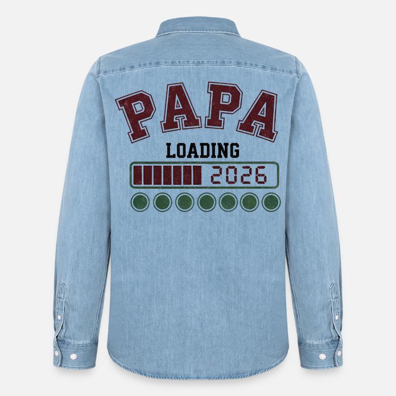 Papa 2026 Caricamento - Camicia in denim uomo bio di Stanley/Stella - azzurro chiaro slavato