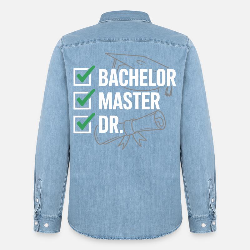 Abschlussbanner Bachelor Master Dr - Männer Jeanshemd Organic von Stanley/Stella - verwaschenes Hellblau