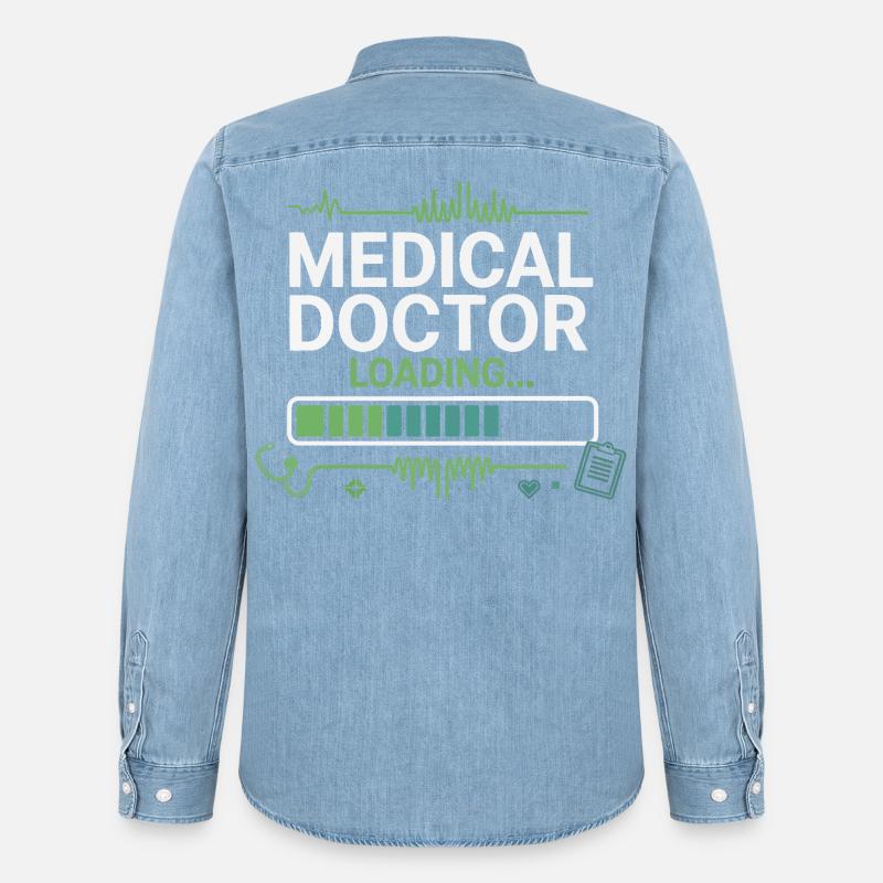 Medizinischer Doktor Loading - Männer Jeanshemd Organic von Stanley/Stella - verwaschenes Hellblau
