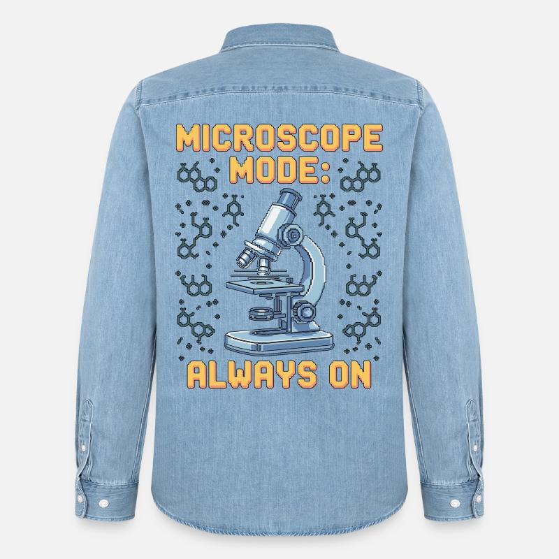Lab Technician Microscope Mode Always Clinical Lab - Männer Jeanshemd Organic von Stanley/Stella - verwaschenes Hellblau