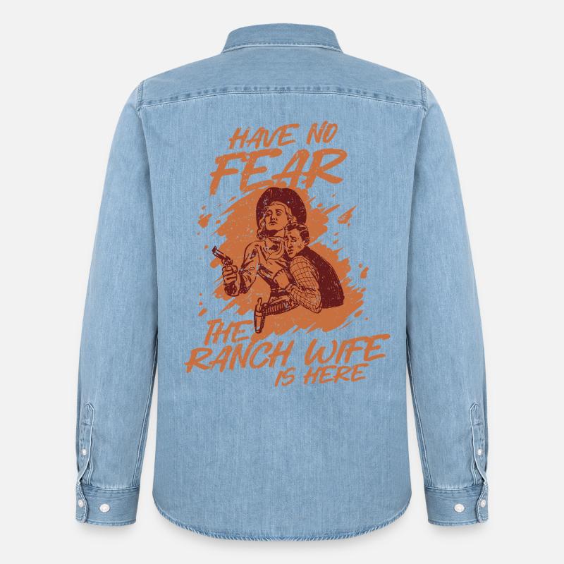 Ehefrau eines Bauern Mutter - Männer Jeanshemd Organic von Stanley/Stella - verwaschenes Hellblau