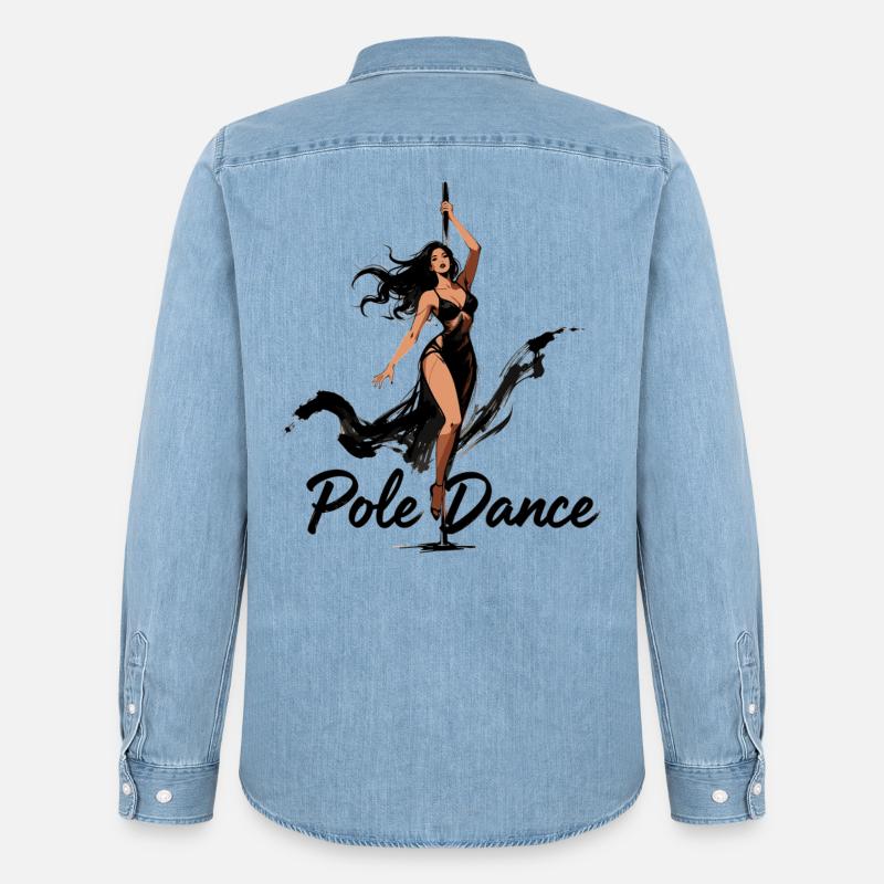 Pole Dance Poledancerin ästhetisch Geschenk - Männer Jeanshemd Organic von Stanley/Stella - verwaschenes Hellblau