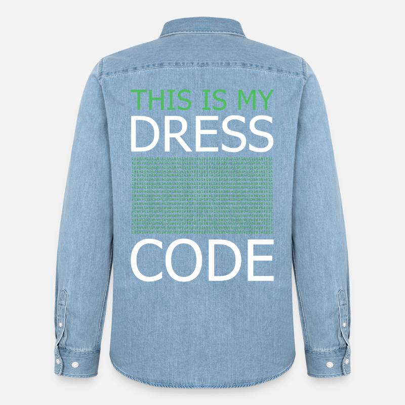 Voici mon code vestimentaire – Code vert - Chemise en denim homme bio Stanley/Stella - bleu clair délavé