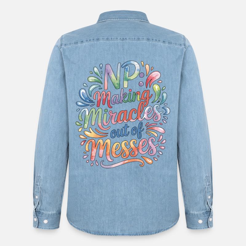 Nurse Practitioner NP Making Miracles Nursing - Männer Jeanshemd Organic von Stanley/Stella - verwaschenes Hellblau