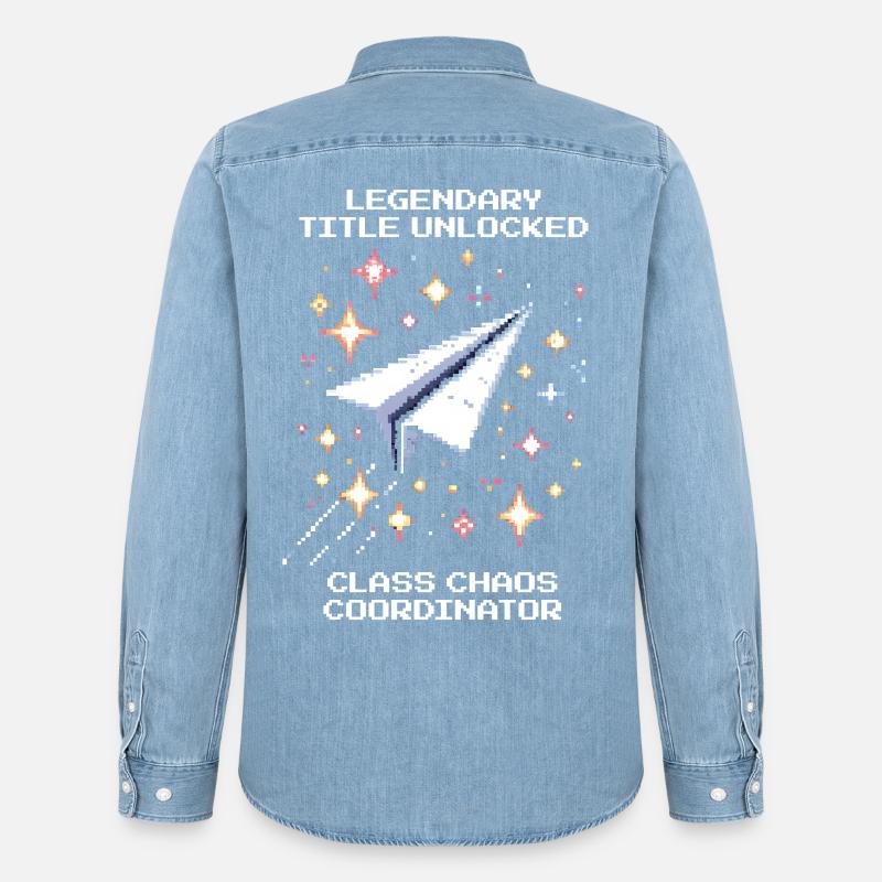 Legendärer Titel freigeschaltet | Klassenchaos - Männer Jeanshemd Organic von Stanley/Stella - verwaschenes Hellblau
