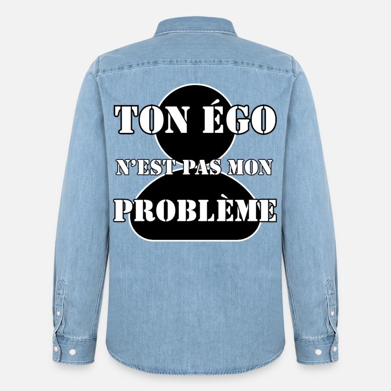 DEIN EGO IST NICHT MEIN PROBLEM. - Männer Jeanshemd Organic von Stanley/Stella - verwaschenes Hellblau