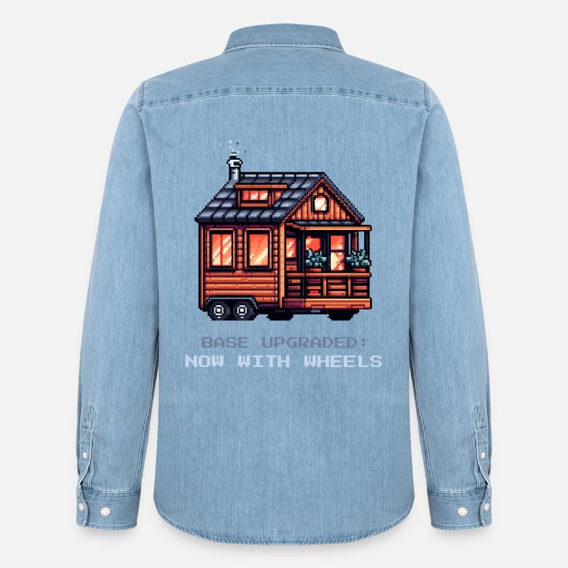 Basic upgrade on wheels | Tiny House - Men’s Organic Denim Shirt by Stanley/Stella - light wash