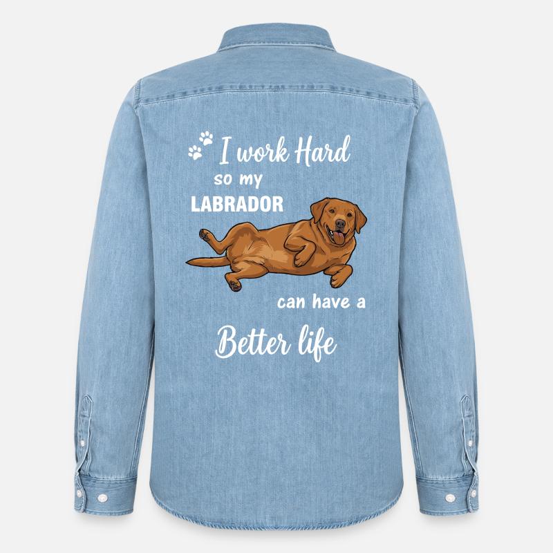 Echte Labrador Liebe Hundebesitzer Statement - Männer Jeanshemd Organic von Stanley/Stella - verwaschenes Hellblau