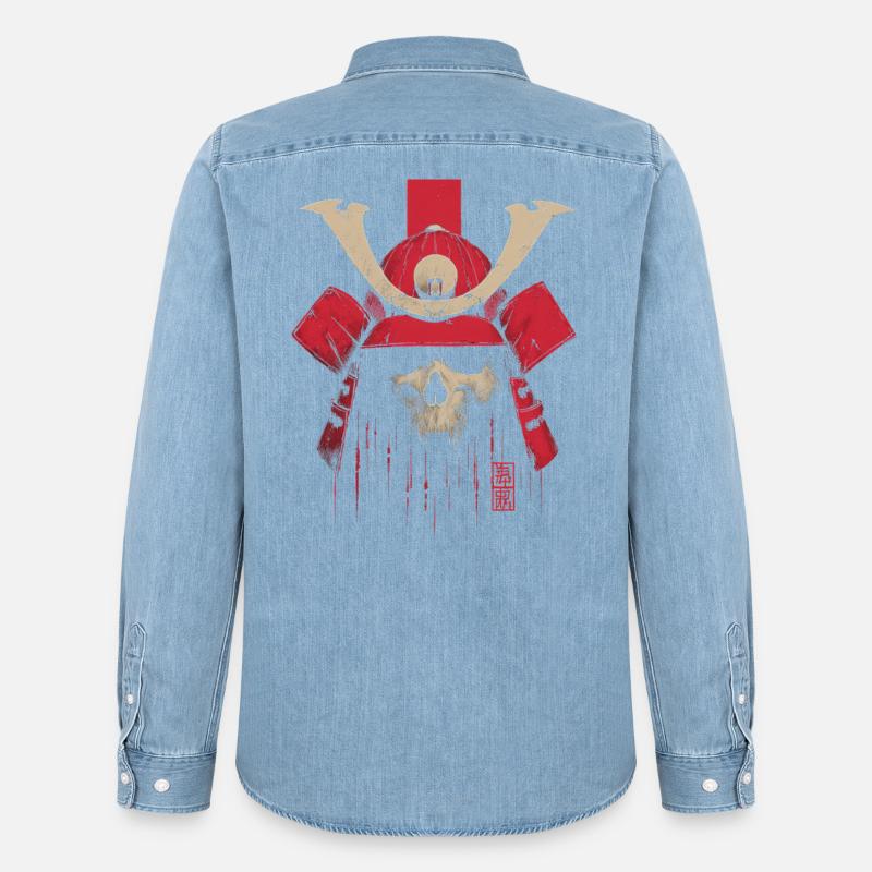 Teschio di Samurai Cremisi - Camicia in denim Stanley/Stella - azzurro chiaro slavato