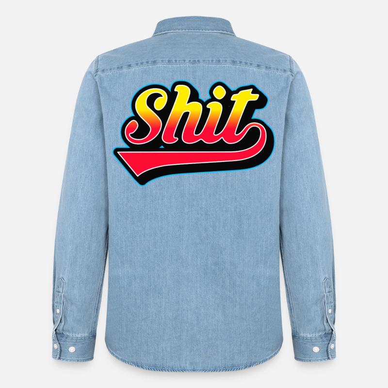 Un Wordmark Retrò di merda - Camicia in denim uomo bio di Stanley/Stella - azzurro chiaro slavato