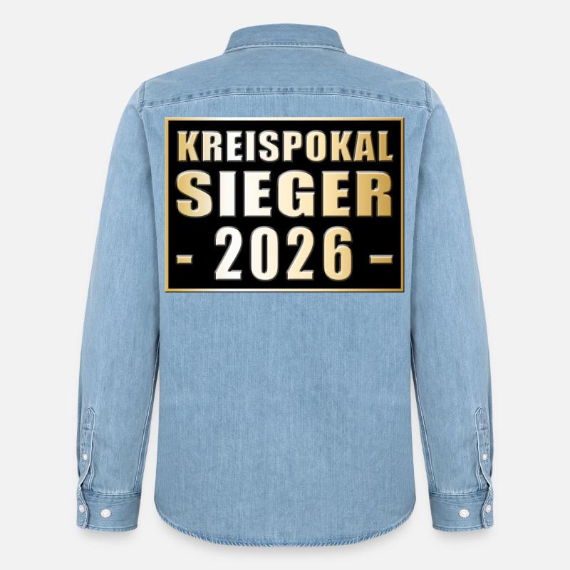Kreispokalsieger 2026 - Männer Jeanshemd Organic von Stanley/Stella - verwaschenes Hellblau
