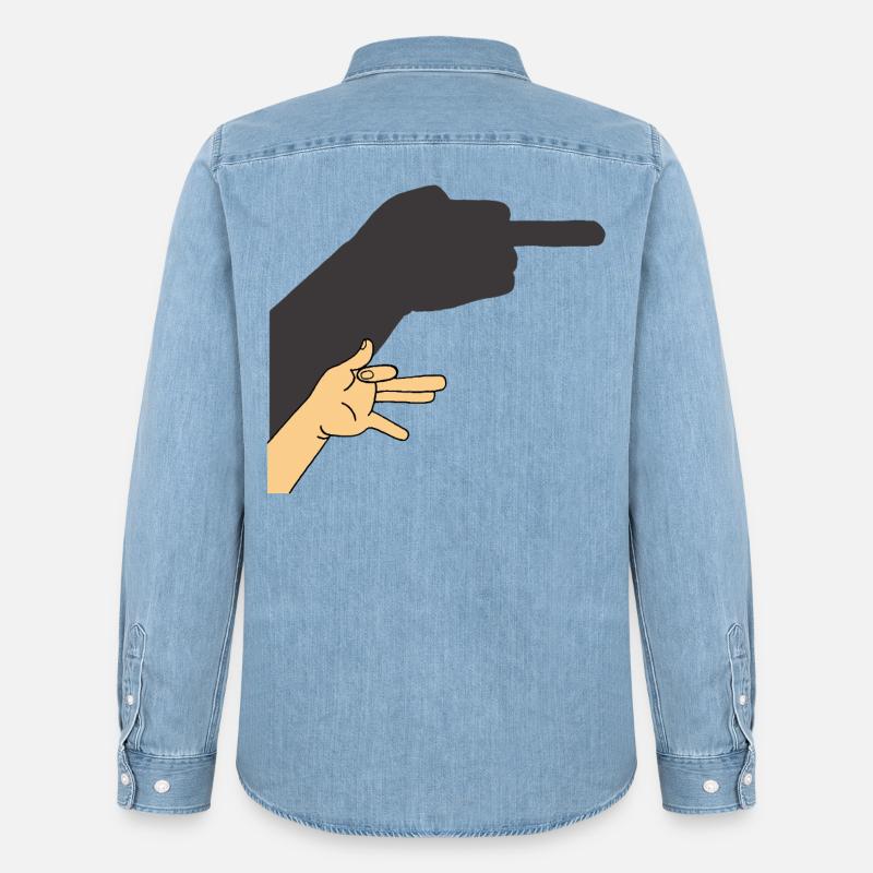 Schatten eines Hundes oder nicht - Männer Jeanshemd Organic von Stanley/Stella - verwaschenes Hellblau