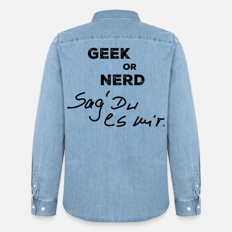 Geek oder Nerd - Männer Jeanshemd Organic von Stanley/Stella - verwaschenes Hellblau