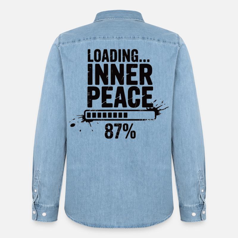 Loading Inner Peace - Sarkasmus Stress Shirt - Männer Jeanshemd Organic von Stanley/Stella - verwaschenes Hellblau