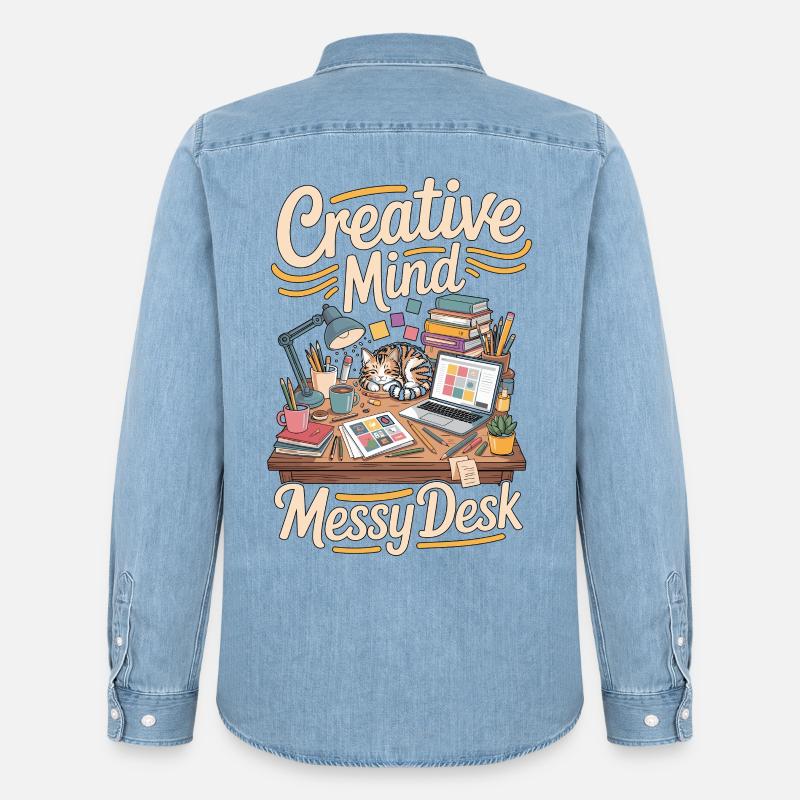 Graphic Designer Creative Mind Visual Designer - Männer Jeanshemd Organic von Stanley/Stella - verwaschenes Hellblau
