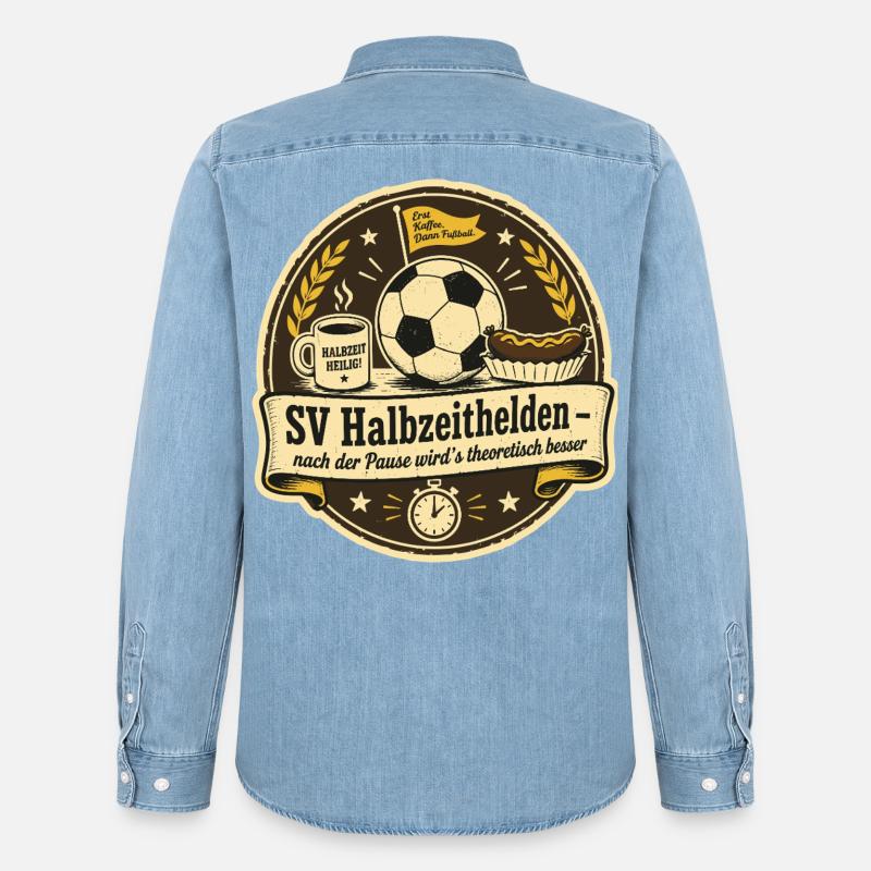 SV Halbzeithelden - Männer Jeanshemd Organic von Stanley/Stella - verwaschenes Hellblau