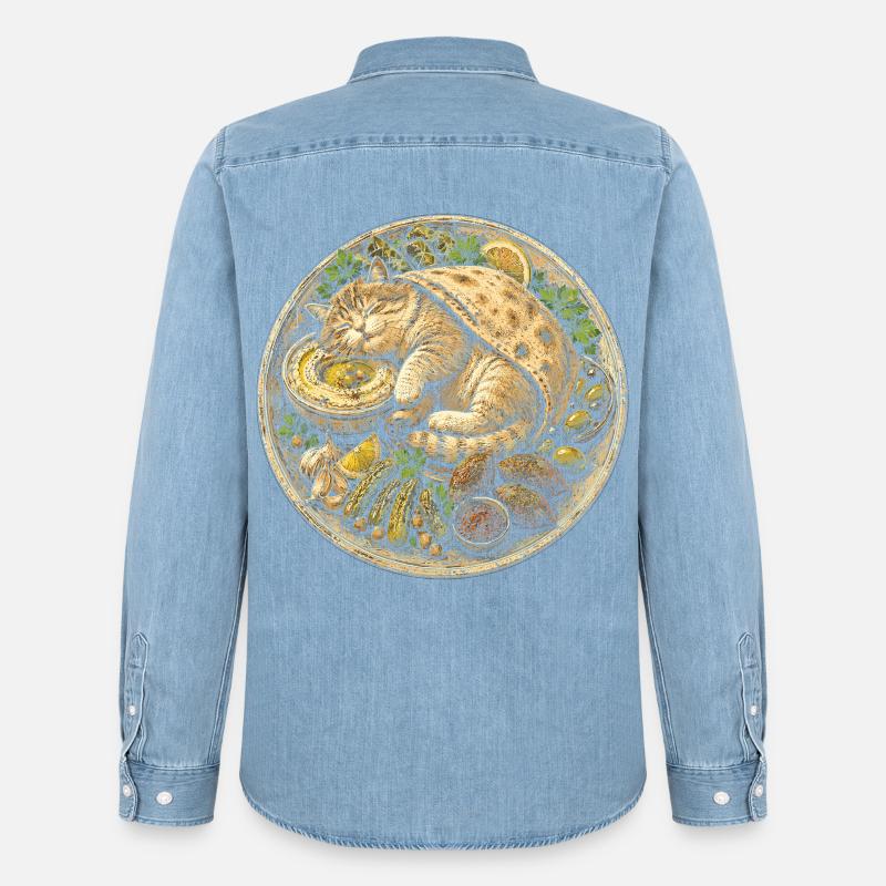 Libanon Libanese - Männer Jeanshemd Organic von Stanley/Stella - verwaschenes Hellblau