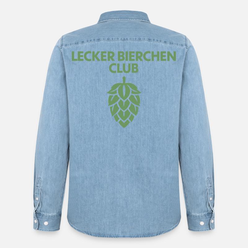 Lecker Bierchen Club - Lecker Bierchen - Bier - Männer Jeanshemd Organic von Stanley/Stella - verwaschenes Hellblau