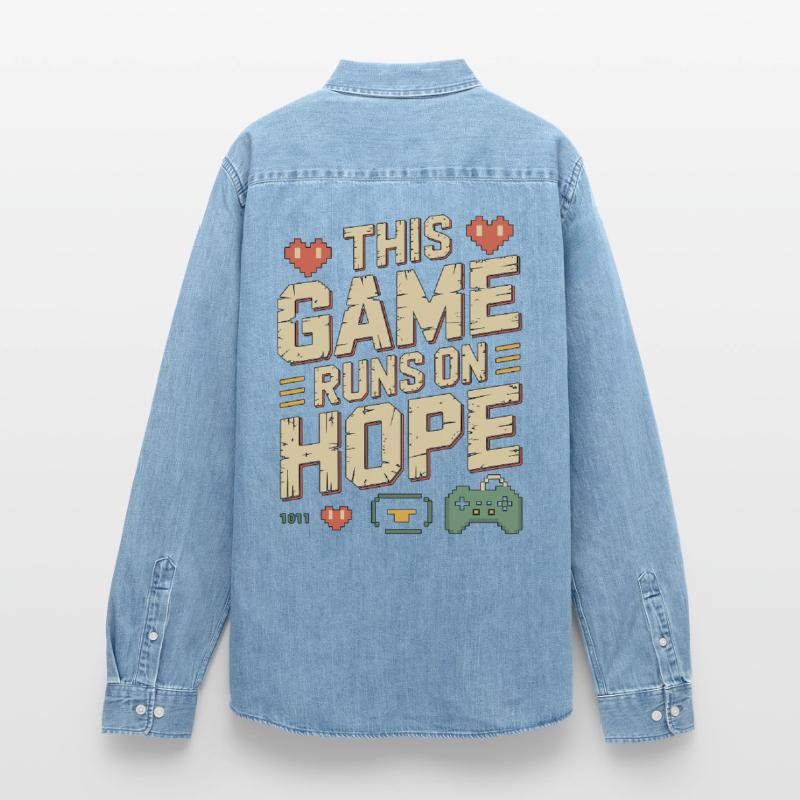 Game Developer This Game Runs On Indie Developer Men’s Organic Denim Shirt by Stanley/Stella