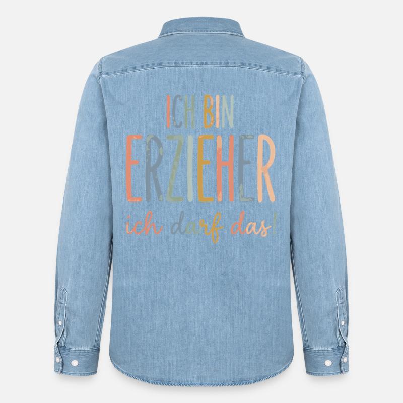 Ich bin erzieher ich darf das - Männer Jeanshemd Organic von Stanley/Stella - verwaschenes Hellblau