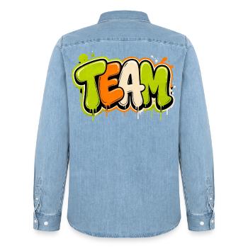Équipe - Chemise en denim homme bio Stanley/Stella - bleu clair délavé - Dos - AI Model Male 185 light (185cm)