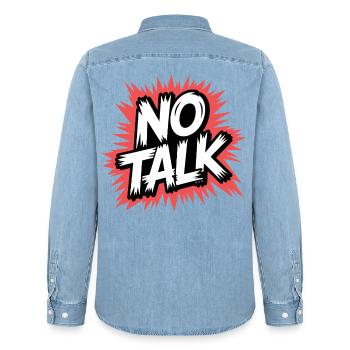 No-Talk Explosion - Männer Jeanshemd Organic von Stanley/Stella - verwaschenes Hellblau - Hinten - AI Model Male 185 light (185cm)