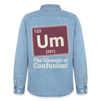 Element der Verwirrung Um  - Männer Jeanshemd Organic von Stanley/Stella - verwaschenes Hellblau - Hinten - AI Model Male 185 light (185cm)