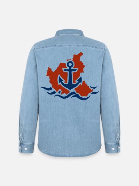 Ahoi Hamburg - Männer Jeanshemd Organic von Stanley/Stella - verwaschenes Hellblau
