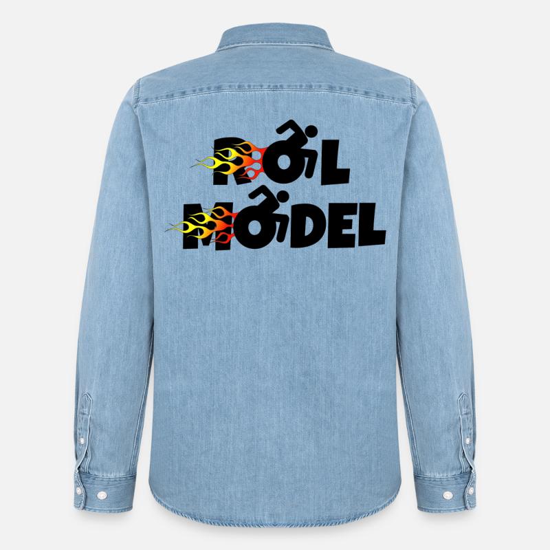 Jeder Rollstuhlfahrer ist ein Vorbild * - Männer Jeanshemd Organic von Stanley/Stella - verwaschenes Hellblau