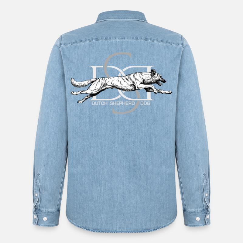 Dutchie - Holländischer Schäferhund - Männer Jeanshemd Organic von Stanley/Stella - verwaschenes Hellblau