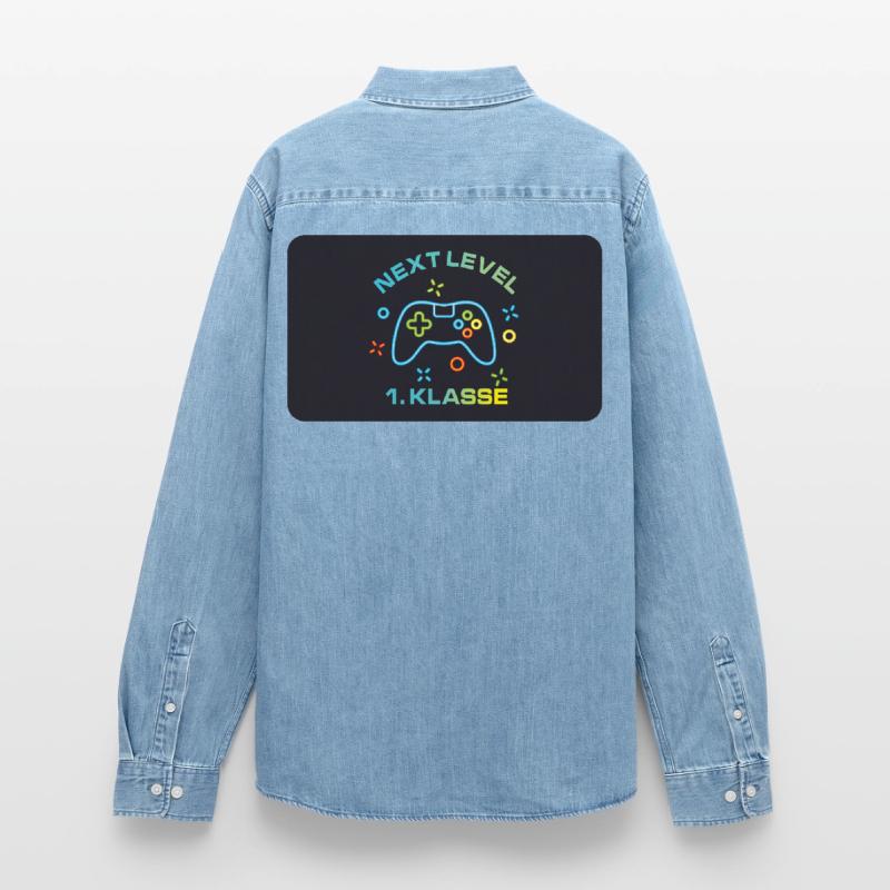 Game Controller - Next Level 1st Class Men’s Organic Denim Shirt by Stanley/Stella