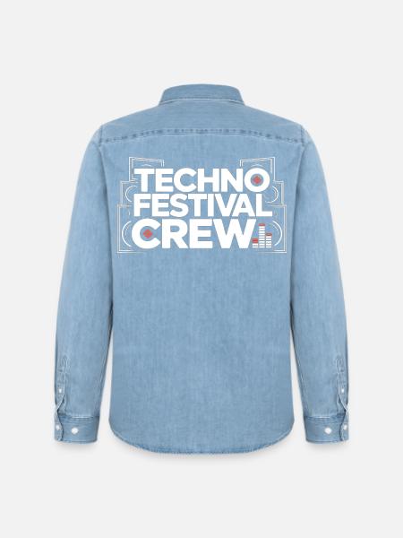 Techno Festival Crew – Techo Party Outfit - Men’s Organic Denim Shirt by Stanley/Stella - light wash