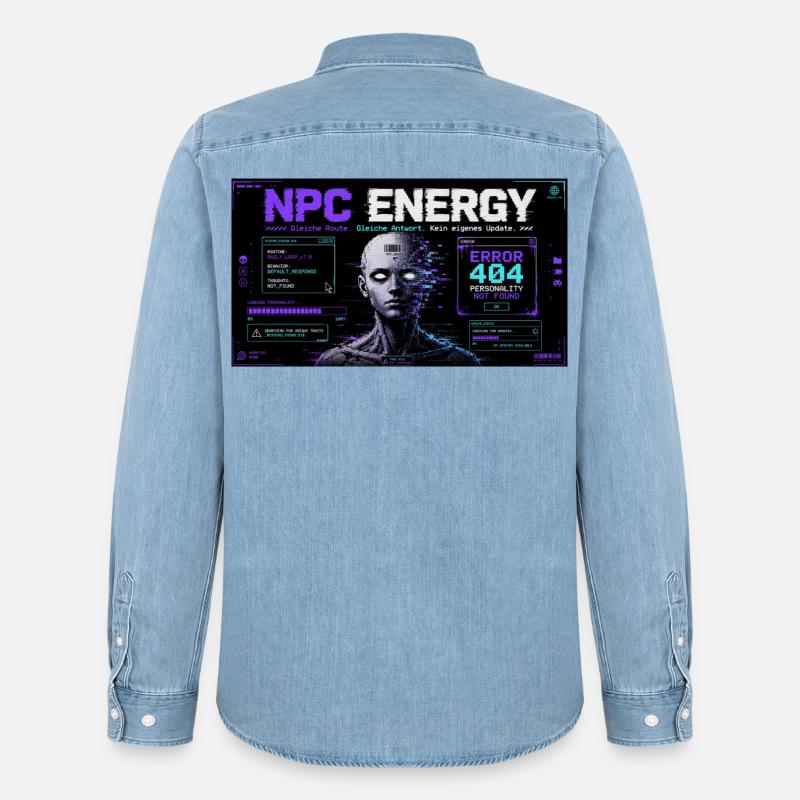 NPC ENERGY ERROR 404 - Männer Jeanshemd Organic von Stanley/Stella - verwaschenes Hellblau