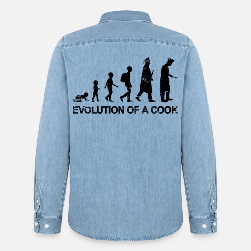 Koch Evolution - Männer Jeanshemd Organic von Stanley/Stella - verwaschenes Hellblau