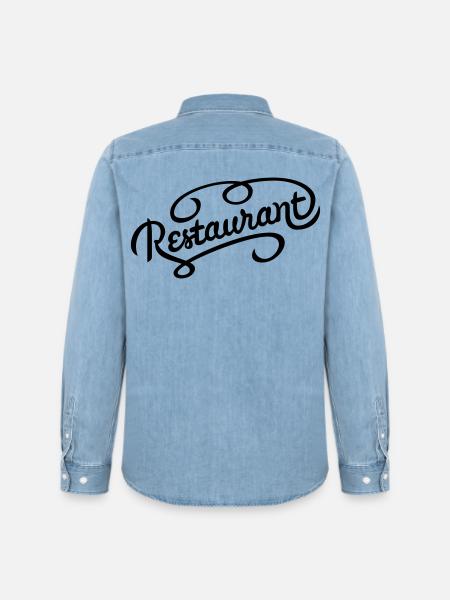 Restaurant lettering - Men’s Organic Denim Shirt by Stanley/Stella - light wash