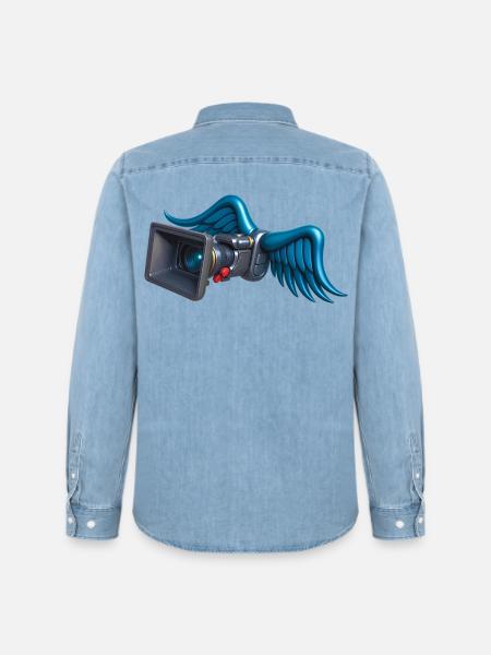 ANGELIC CAM - sound & vision - Men’s Organic Denim Shirt by Stanley/Stella - light wash