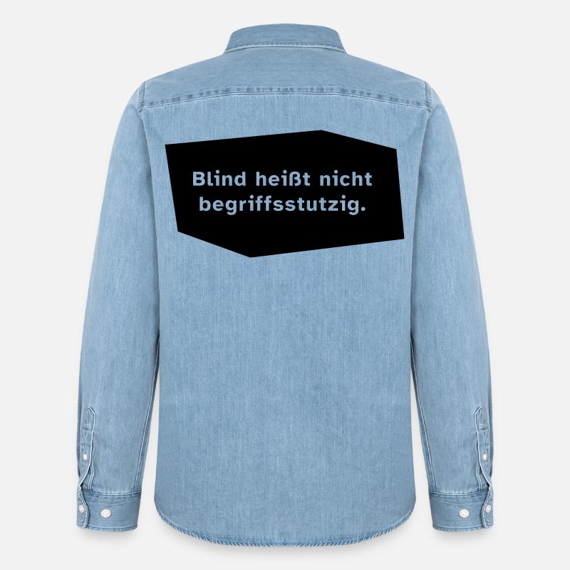 Blind heißt nicht begriffsstutzig. - Männer Jeanshemd Organic von Stanley/Stella - verwaschenes Hellblau
