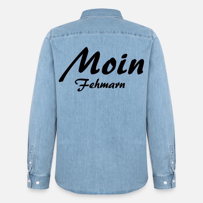 Moin Fehmarn - Männer Jeanshemd Organic von Stanley/Stella - verwaschenes Hellblau