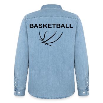 Basket-ball - Chemise en denim homme bio Stanley/Stella - bleu clair délavé - Dos - AI Model Male 185 light (185cm)