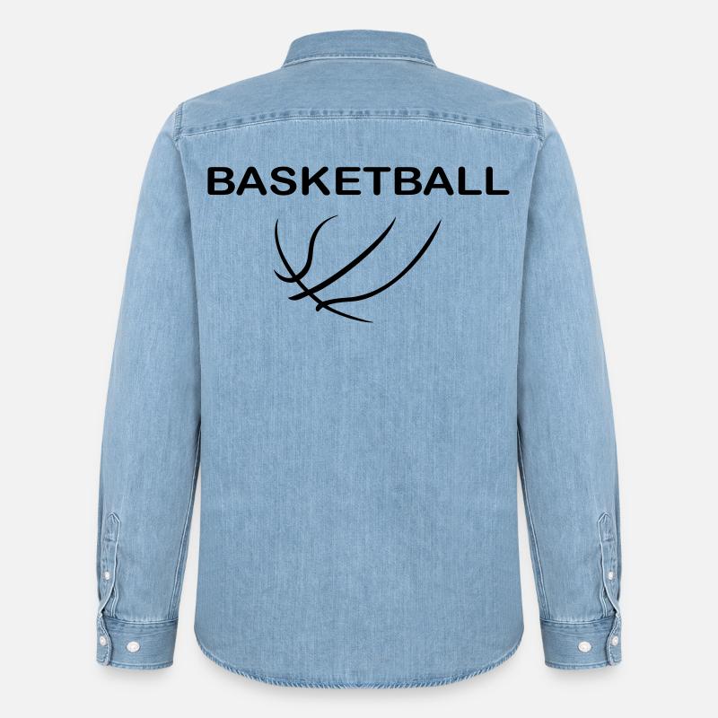 Basketball - Männer Jeanshemd Organic von Stanley/Stella - verwaschenes Hellblau
