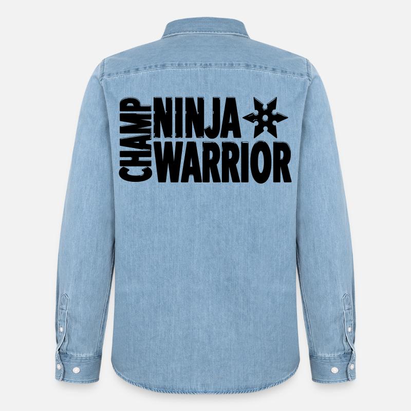 Chase Ninja Warrior – Strong Action Statement - Männer Jeanshemd Organic von Stanley/Stella - verwaschenes Hellblau