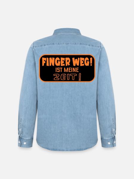 Finger Weg Zeit - Männer Jeanshemd Organic von Stanley/Stella - verwaschenes Hellblau