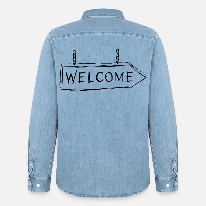 Welcome - Männer Jeanshemd Organic von Stanley/Stella - verwaschenes Hellblau